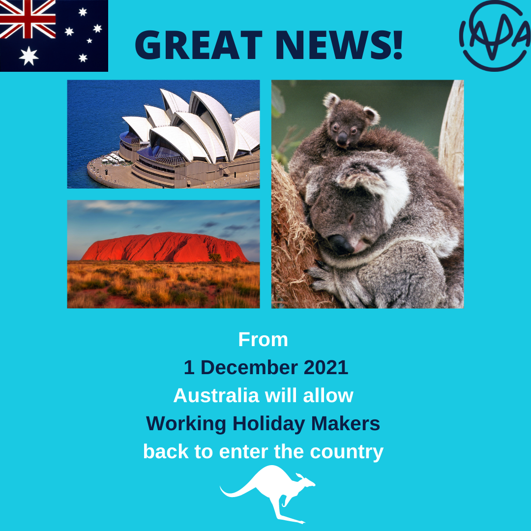 Australia to welcome back Working Holiday Makers from 01 December 2021